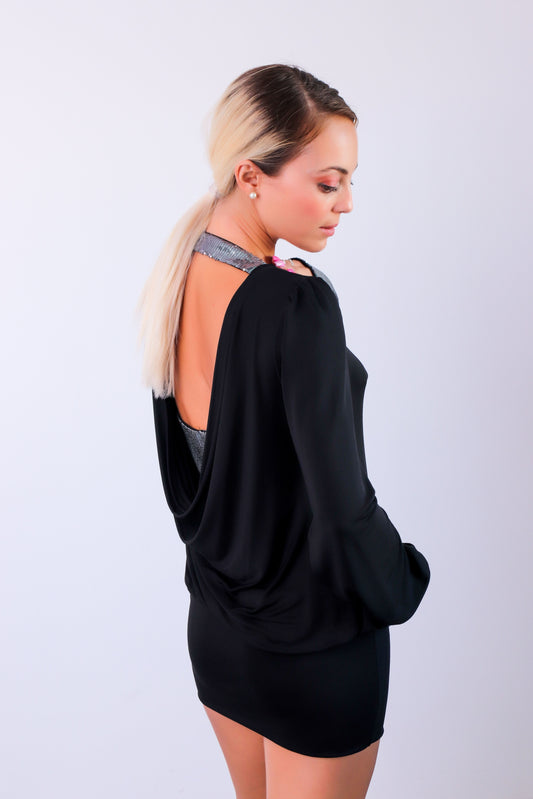 Black Midi Dress with long sleeves