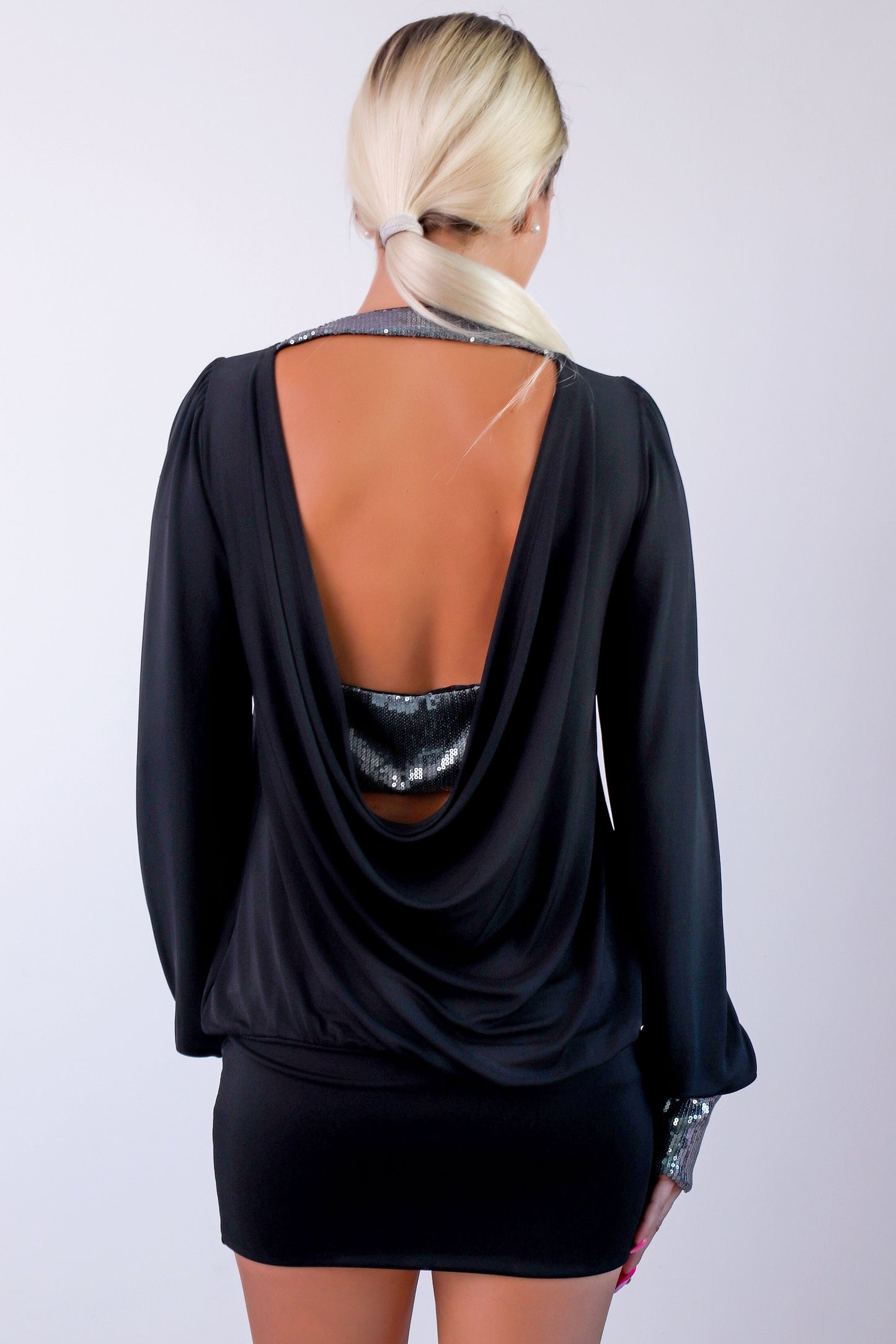 Black Midi Dress with long sleeves